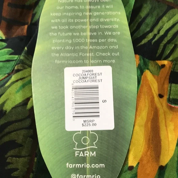 Farm Rio Cocoa Forest Jumpsuit Size S - Picture 15 of 16